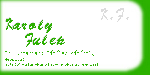 karoly fulep business card